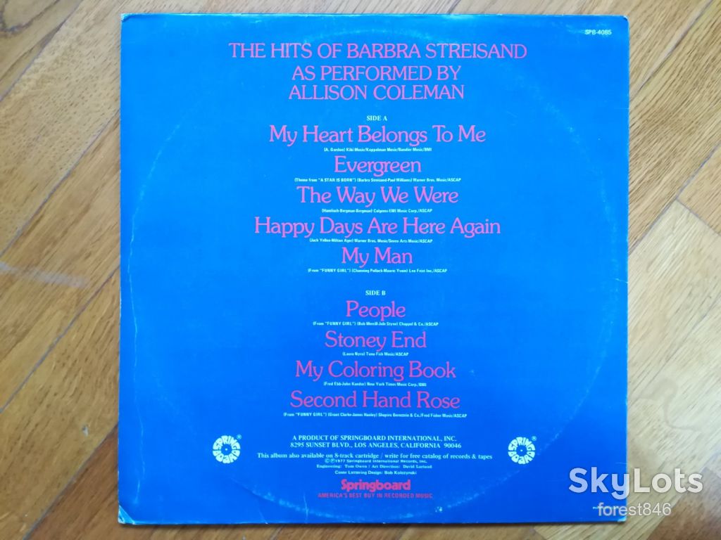 The hits of Barbra Streisand as performed by Allison Coleman-Ex.+-США - фото фото фото 1