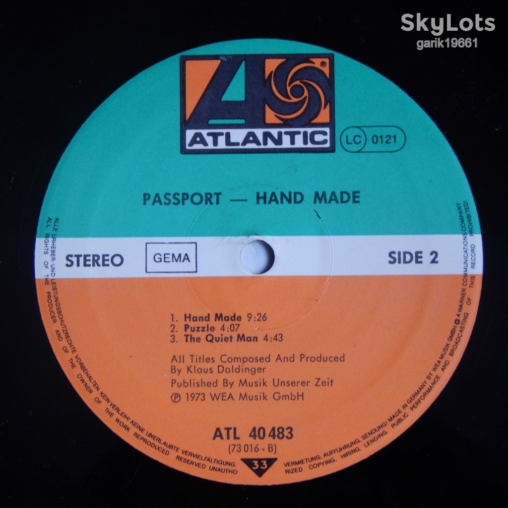 Passport – Hand Made  (Atlantic ‎– ATL 40 483, Germany) EX+/EX+ - фото фото фото 3