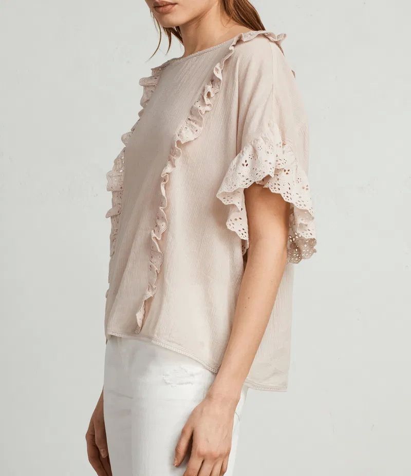 Блуза oversize Allsaints жатка с оборками Isa tee 46-48р - фото фото фото 1