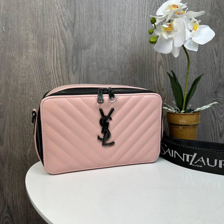 Якісна жіноча невелика сумка, клатч YSL чорна екошкіра, стильна сумка через плече - фото фото фото 6