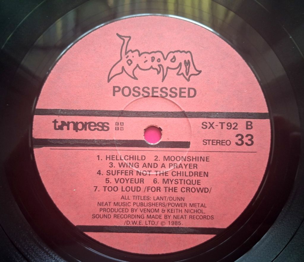 Venom - Possessed - 1985.  (LP). 12. Vinyl. Пластинка. Poland. - фото фото фото 3