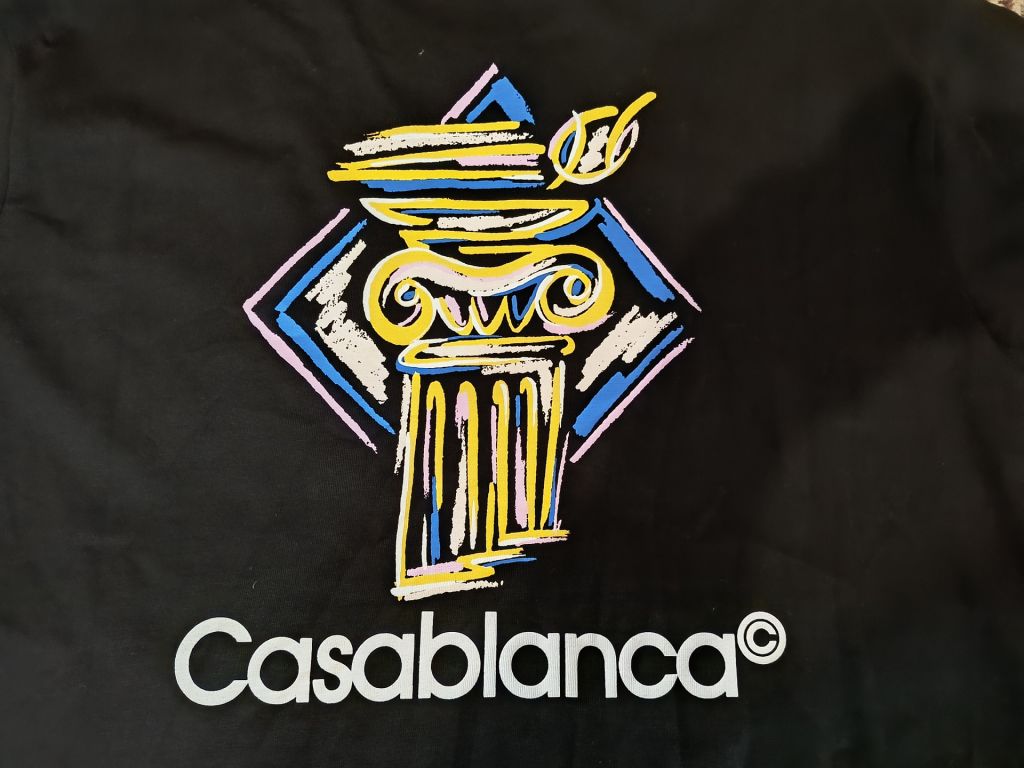 Футболка Casablanca Diamond Column Logo Black T-Shirt - фото фото фото 3