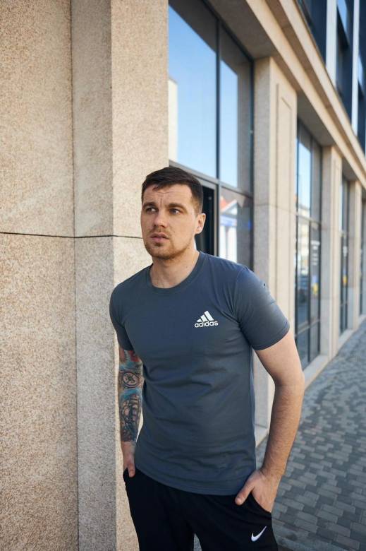 Футболка мужская Adidas темно-серая - фото фото фото 3