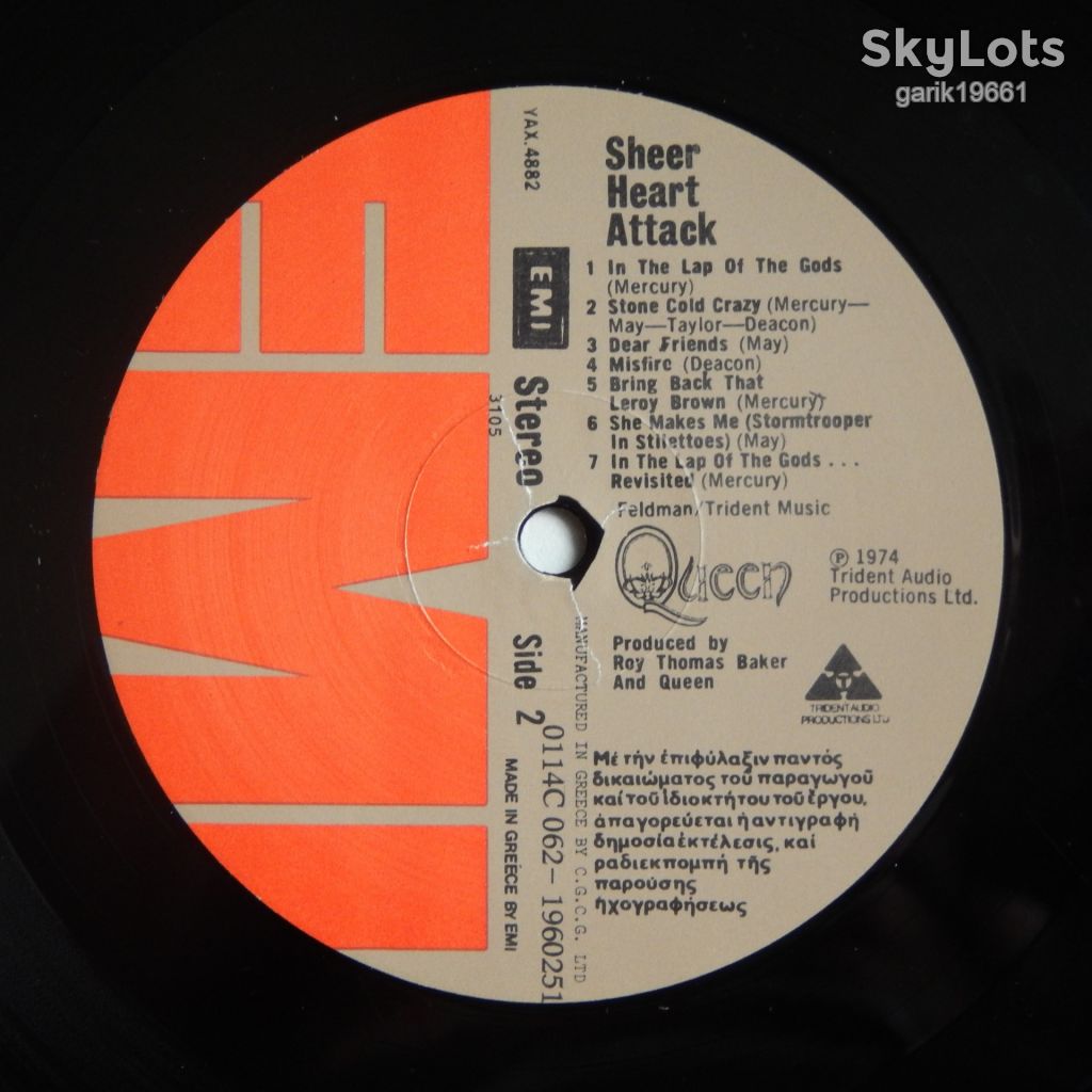 Queen – Sheer Heart Attack   (EMI – 062-1960251, Greece) EX/EX+ - фото фото фото 3
