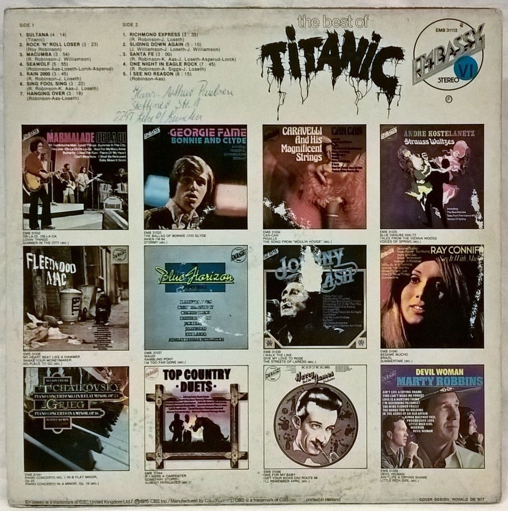 Titanic - The Best Of 1969-75.   (LP). 12. Vinyl. Пластинка. Holland - фото фото фото 1