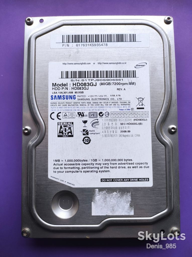 Диск Samsung HD083GJ, 80 Gb, SATA II - фото фото фото 0