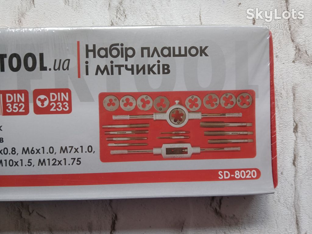 Набір плашок M3-M12 і мітчиків M3-M12, 20 од. INTERTOOL - фото фото фото 2