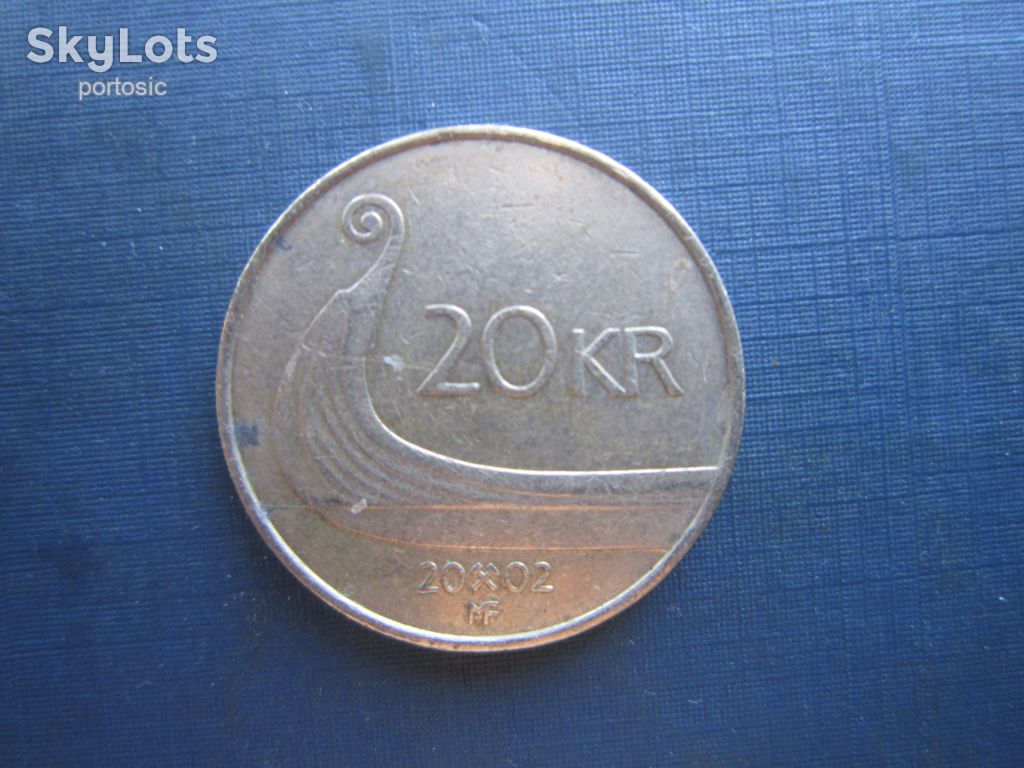 Монета 20 крон Норвегія 2002 корабль викінгів дракар - фото фото фото 0