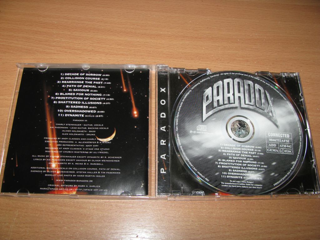 PARADOX - Collision Course  (2000 AFM Records 1st press) - фото фото фото 1