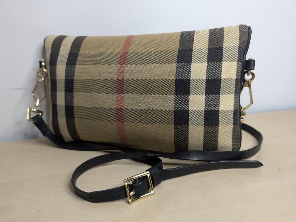 Сумка-трансформір жіноча Burberry. Натуральна шкіра + канвас. - фото фото фото 1