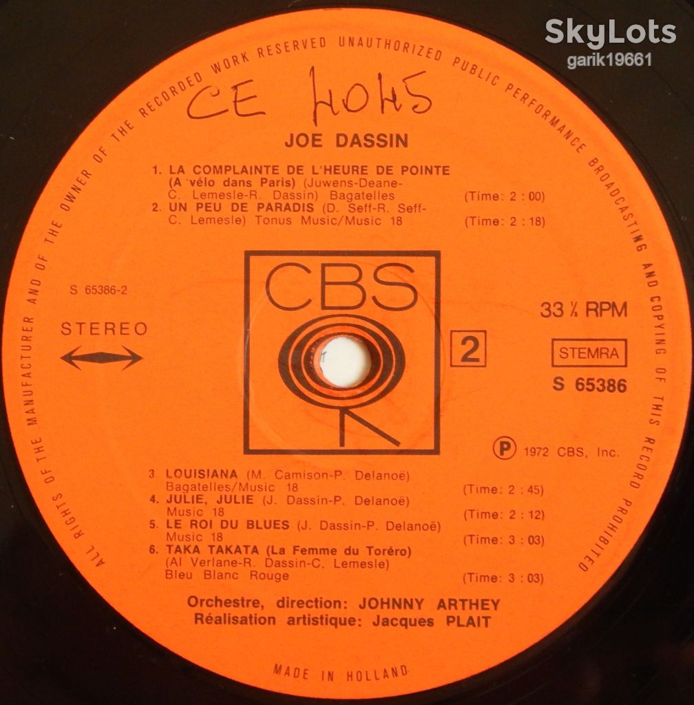 Joe Dassin – Joe   (CBS – CBS 65386, Holland) EX/VG - фото фото фото 4