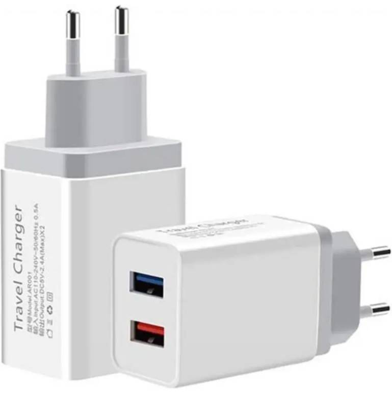Зарядний пристрій для телефона Fast Charge Мережевий зарядний пристрій з 2 USB-портами - фото фото фото 2