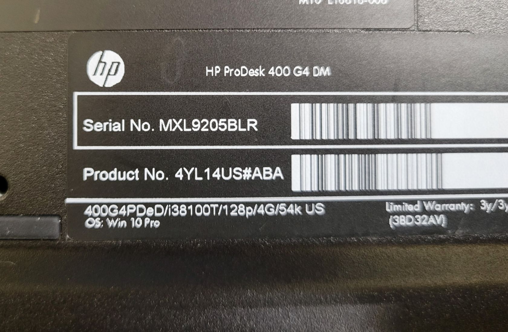 Неттоп HP ProDesk 400 G4 mini i3-8100T, 0Gb, WiFi компьютер - фото фото фото 2