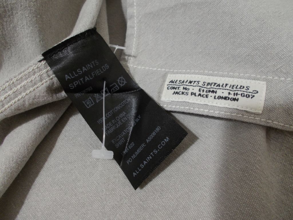 Рубашка джинсовая серая 'Allsaints' 'excavator 1/2 sleeve shirt' 40-42р - фото фото фото 6