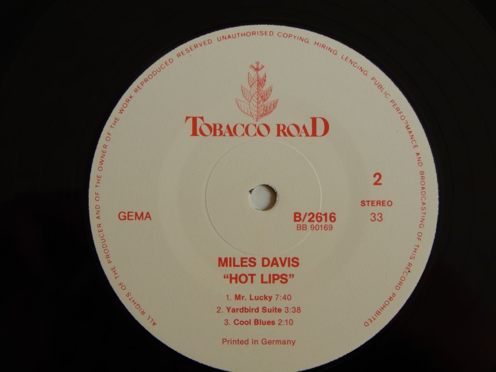 Miles Davis ‎– Hot Lips    (Tobacco Road ‎– B / 2616) EX+/NM- - фото фото фото 3