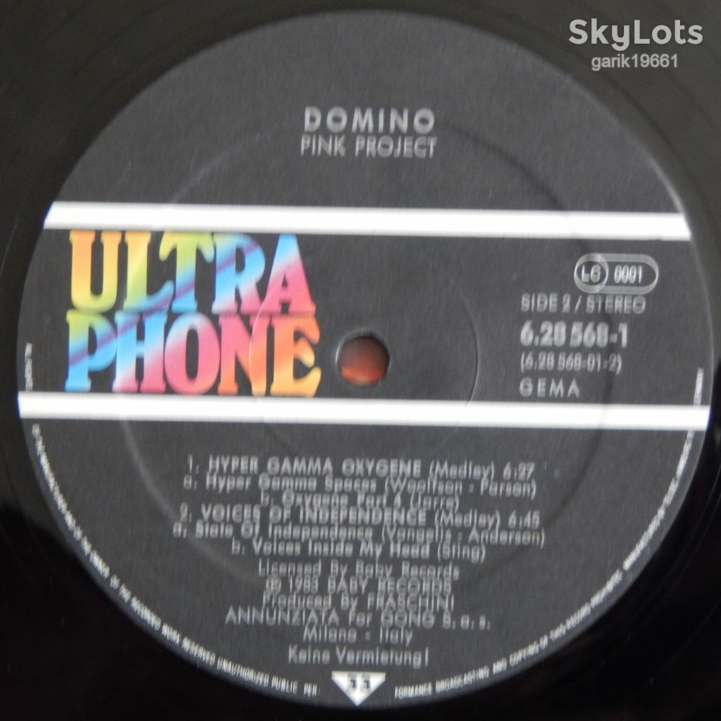 Pink Project – Domino  (Ultraphone – 6.28568 DW, Germany) inserts EX+/NM-/NM- - фото фото фото 3