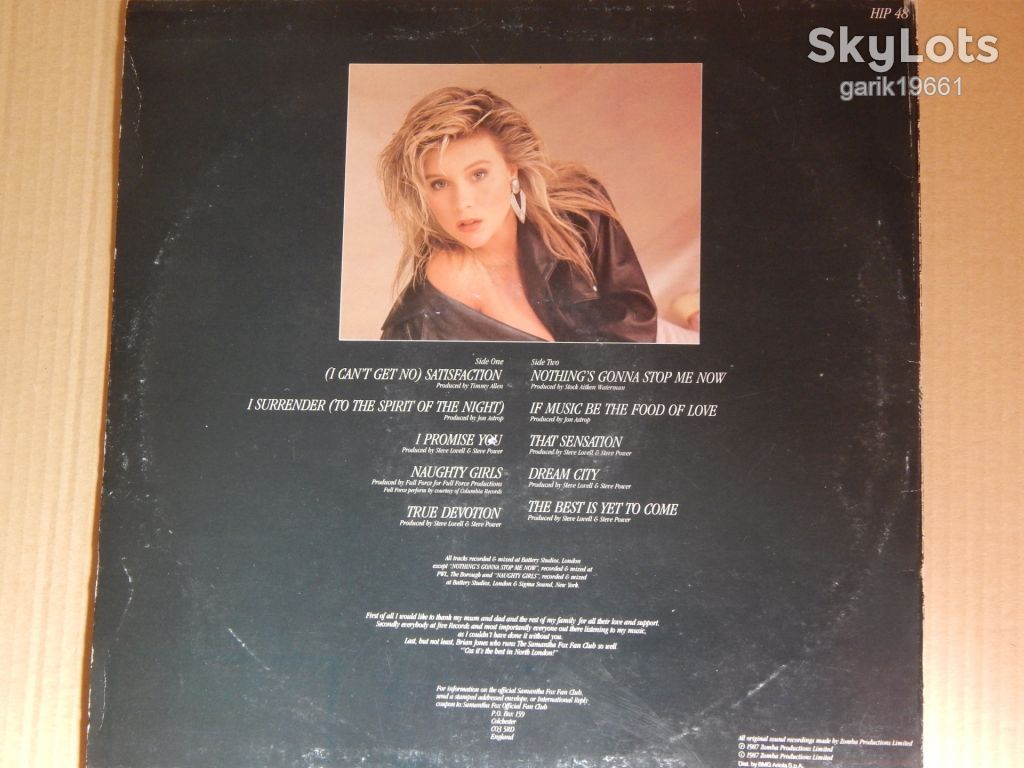 Samantha Fox – Samantha Fox   (Jive – HIP 48, Italy) insert EX/NM- - фото фото фото 1