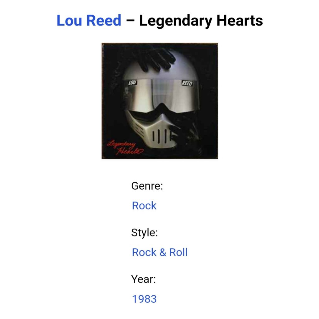 Lou Reed - Legendary Hearts - 1983.  (LP). 12. Vinyl. Пластинка. Sweden. - фото фото фото 6