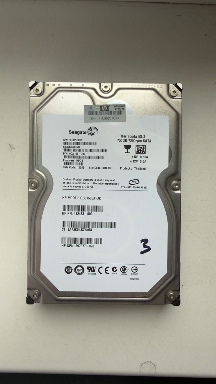 HDD Seagate Barracuda ES.2 750 ГБ SATA ST3750330NS №3, стан невідомий - фото фото фото 0
