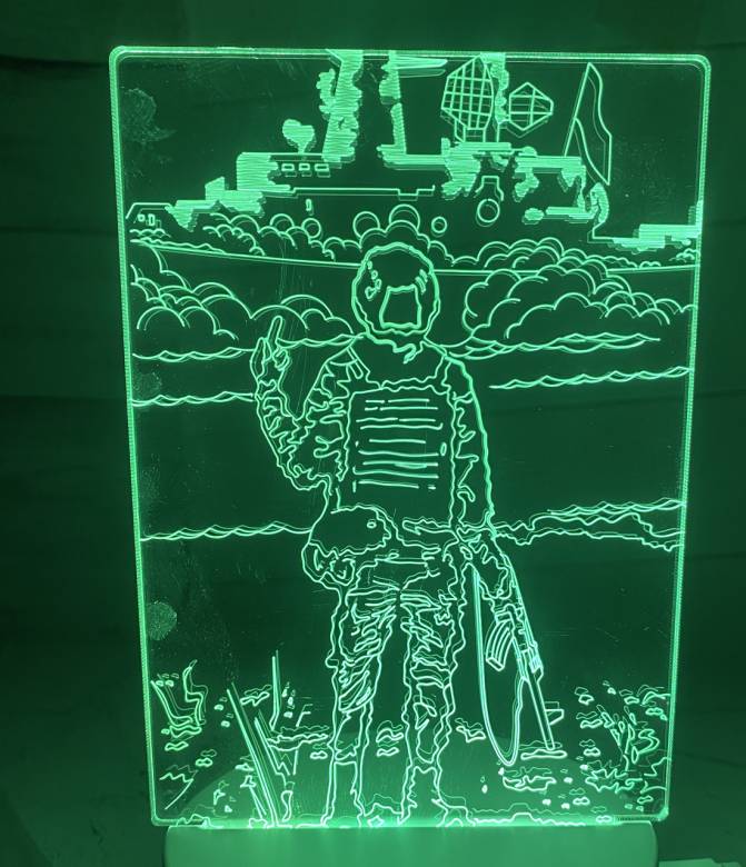 Нічник світильник багатобарвний 3d ведмедик на Місяці з додатковою пластиною-русський військовий кор - фото фото фото 4