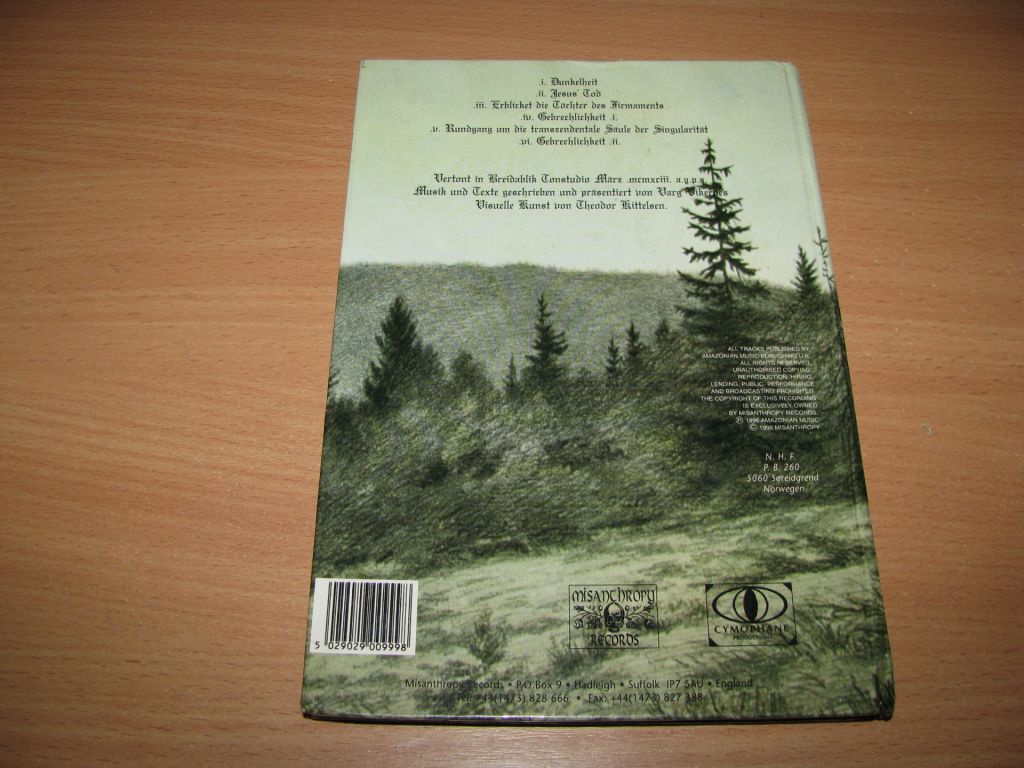 BURZUM - Filosofem  (1996 Misanthropy LIMITED A5 DIGIBOOK,1st press,UK) - фото фото фото 1