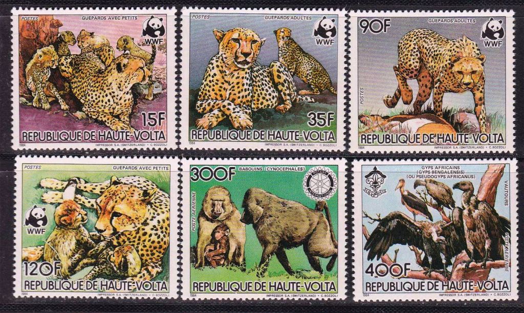 NM Верхняя Вольта 1984 г MNH - WWF - - фото фото фото 0