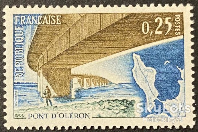 Франция 1966 туризм мост Олерон Mi 1551 MNH - фото фото фото 0