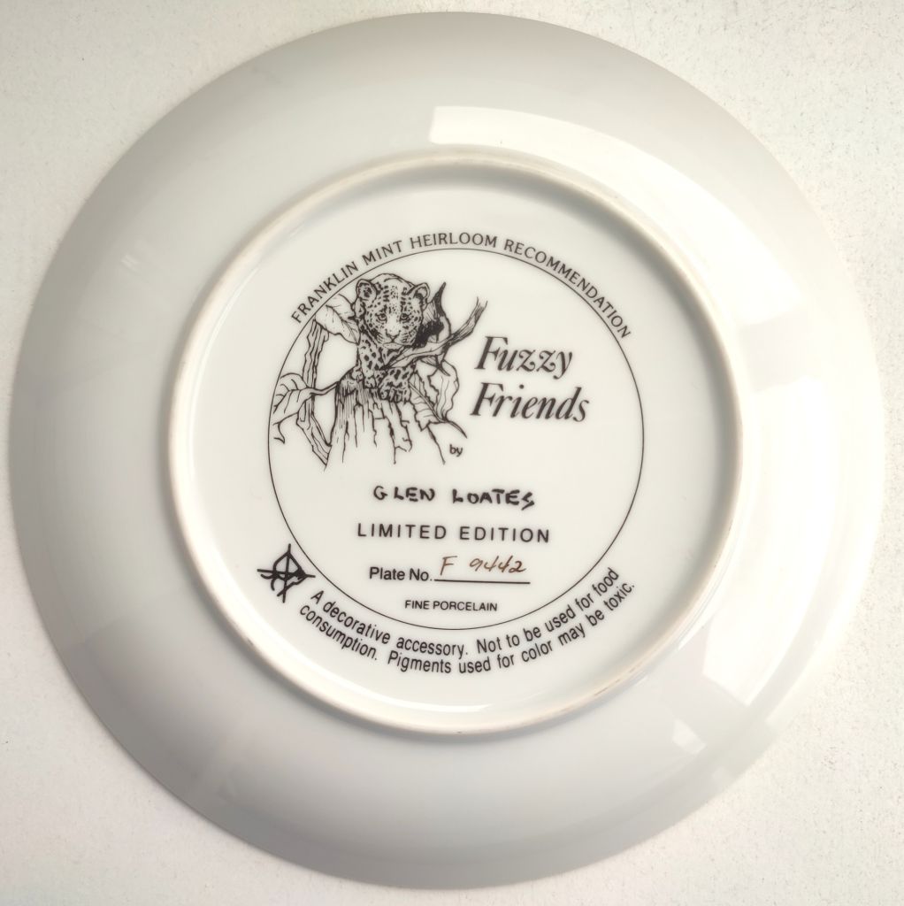 "ТИГР. ТИГРЕНОК" коллекционная декоративная тарелка "FRANKLIN MINT" США фарфор РЕДКАЯ!!! - фото фото фото 2