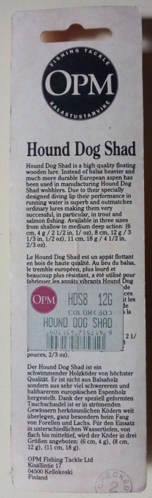 Воблер OPM Hound Dog Shad HDS8 12G  (30)  (Finland)  (новый) - фото фото фото 1