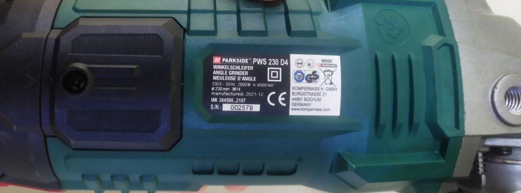Новая большая немецкая болгарка из Германии Parkside PWS 230 D4 с гарантией - фото фото фото 5