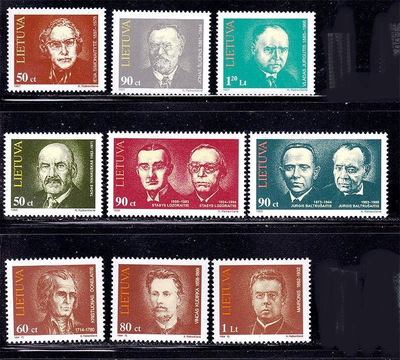 Литва 1997 1998 1994  г  MNH - личности - фото фото фото 0