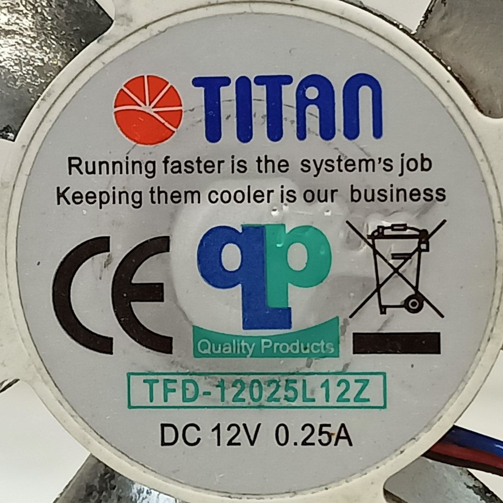 Б/У Вентилятор  (кулер) TITAN /12V, 0.25A / 120х120х25 / 3pin код. FOB105 - фото фото фото 4