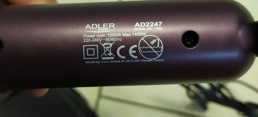 Новый компактный фен для волос из Европы Adler AD2247 с гарантией - фото фото фото 2