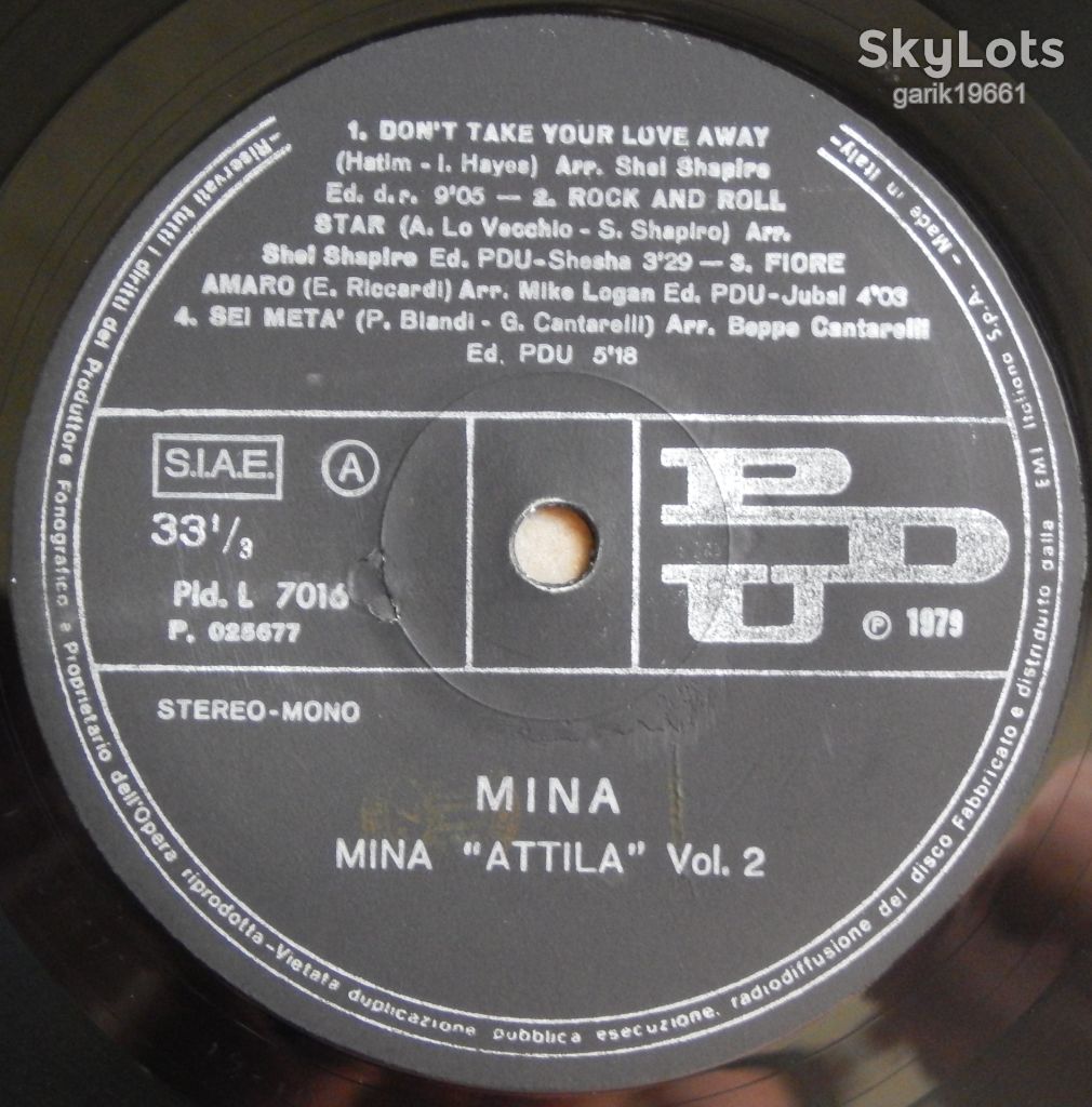 Mina – Attila  (PDU – Pld. L 7015/16, Italy) EX+/EX+/EX+ - фото фото фото 5