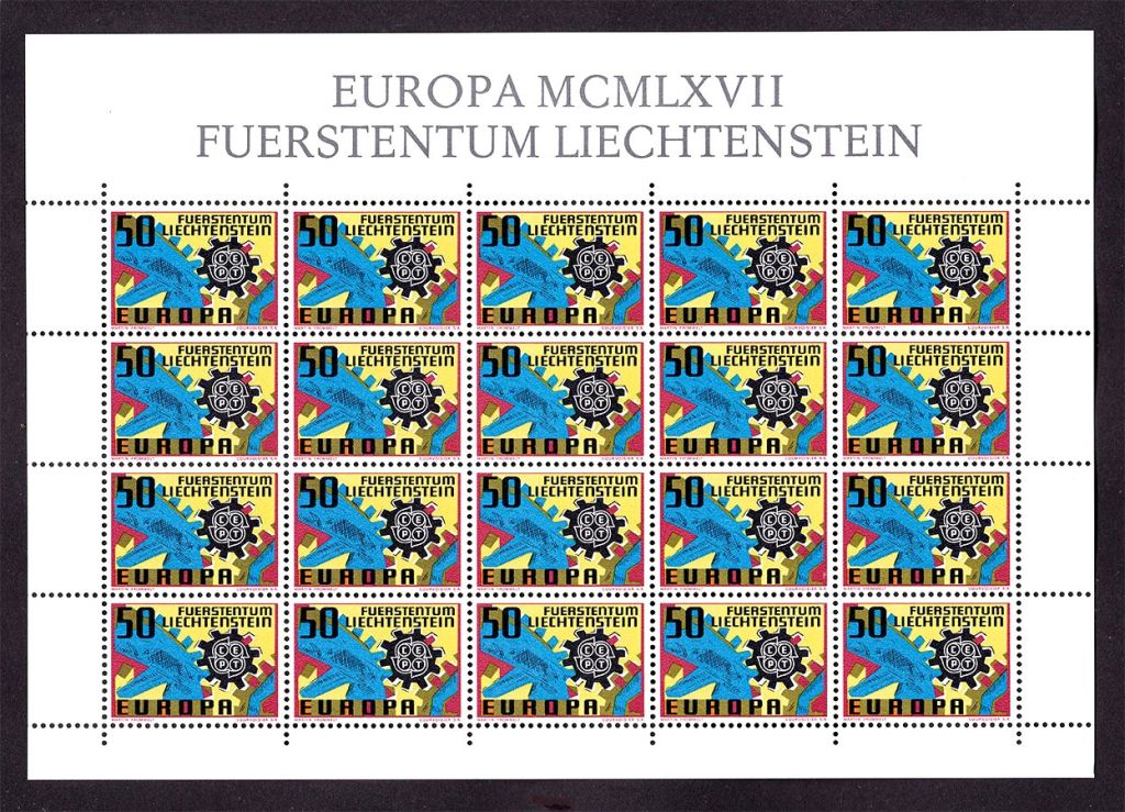 Лихтенштейн  1967 г  MNH -  м/л - EUROPA CEPT - фото фото фото 0