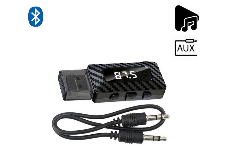Адаптер Bluetooth в машину Receiver AUX BT5.3 Black - фото фото фото 0