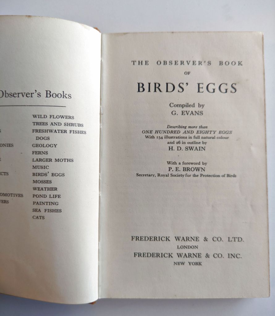 The Observer's Book of Birds' Eggs. H.D. Swain 1960 - фото фото фото 2