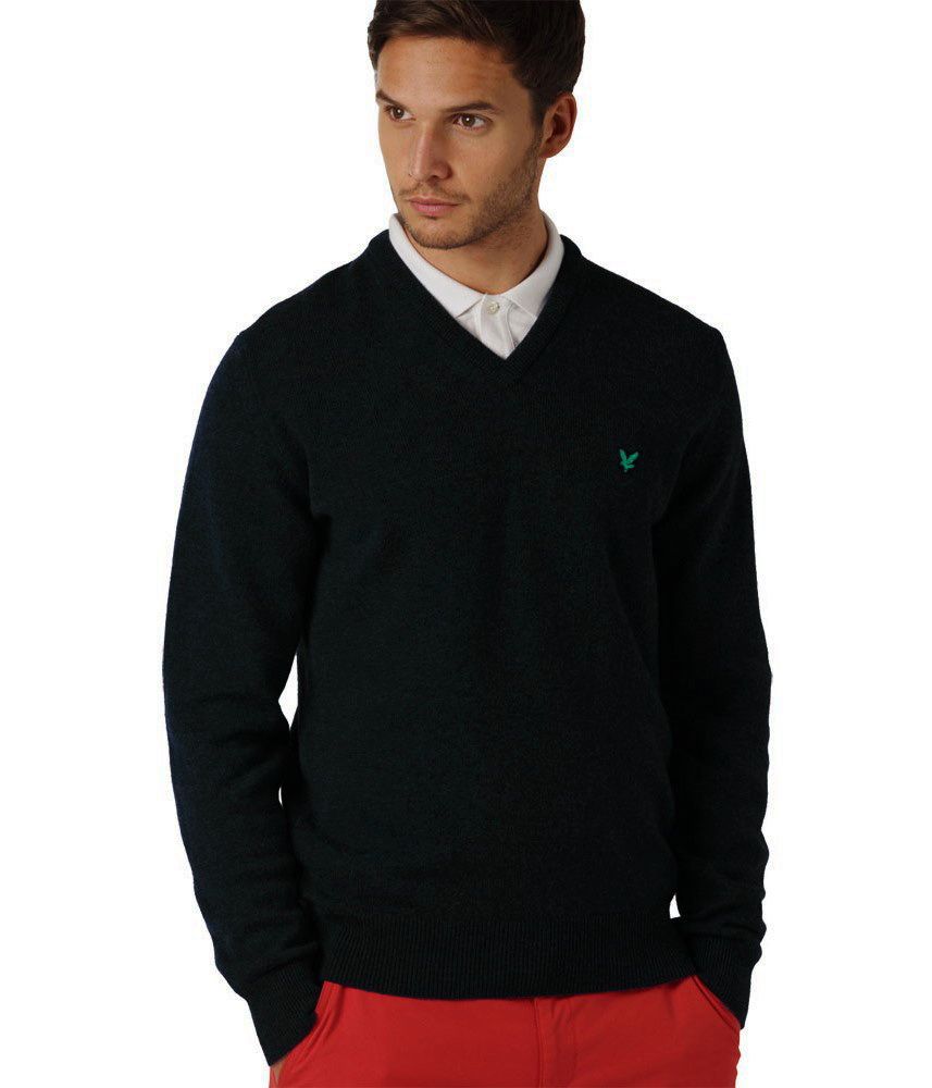 Пуловер свитер черный шерсть *Lyle &amp; Scott* 54-56р - фото фото фото 0