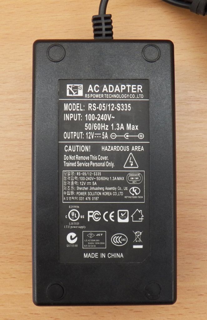 Адаптер живлення 12V 5A 60W AC/DC 5.5*2.5mm RS-05 - фото фото фото 1