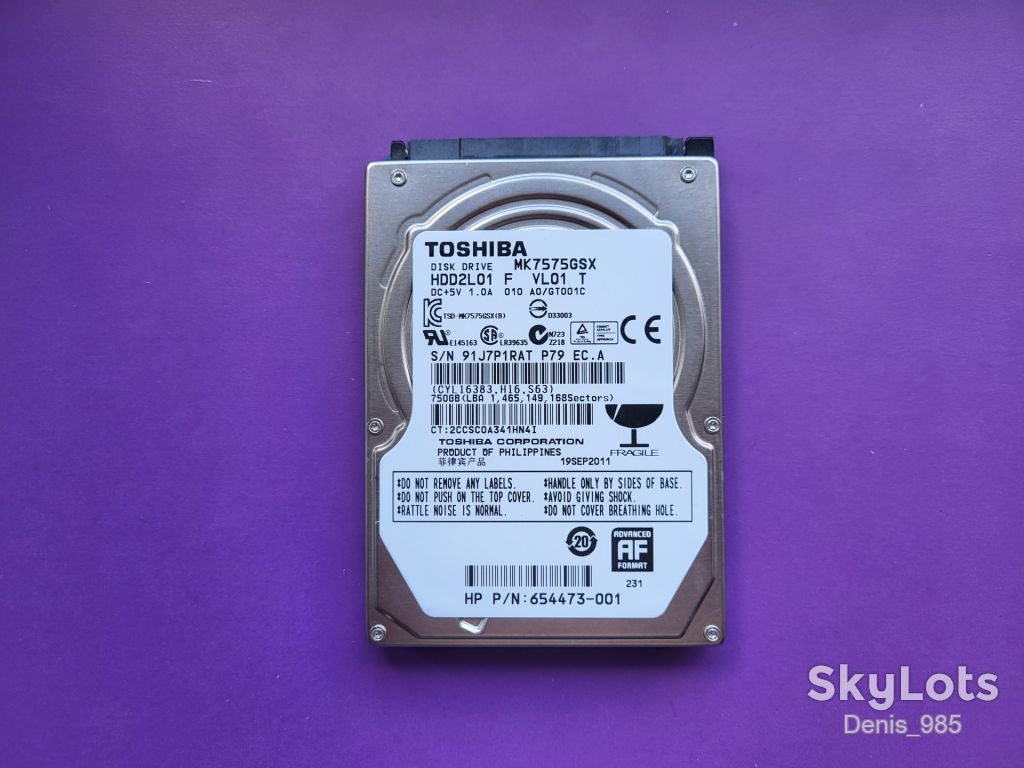 Диск Toshiba MK7575GSX, 750 GB, SATAII - фото фото фото 0