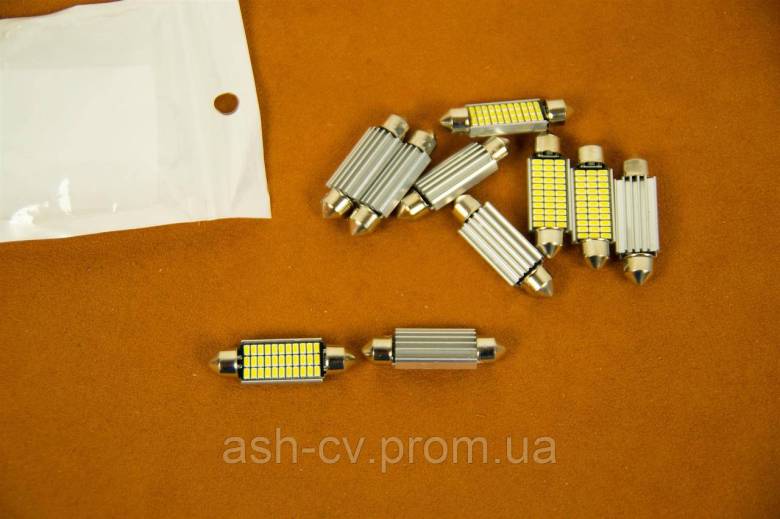 Лампочка, автомобільна, LED, C5W, 1шт, 41мм, 33 LED, з радіатором - фото фото фото 7
