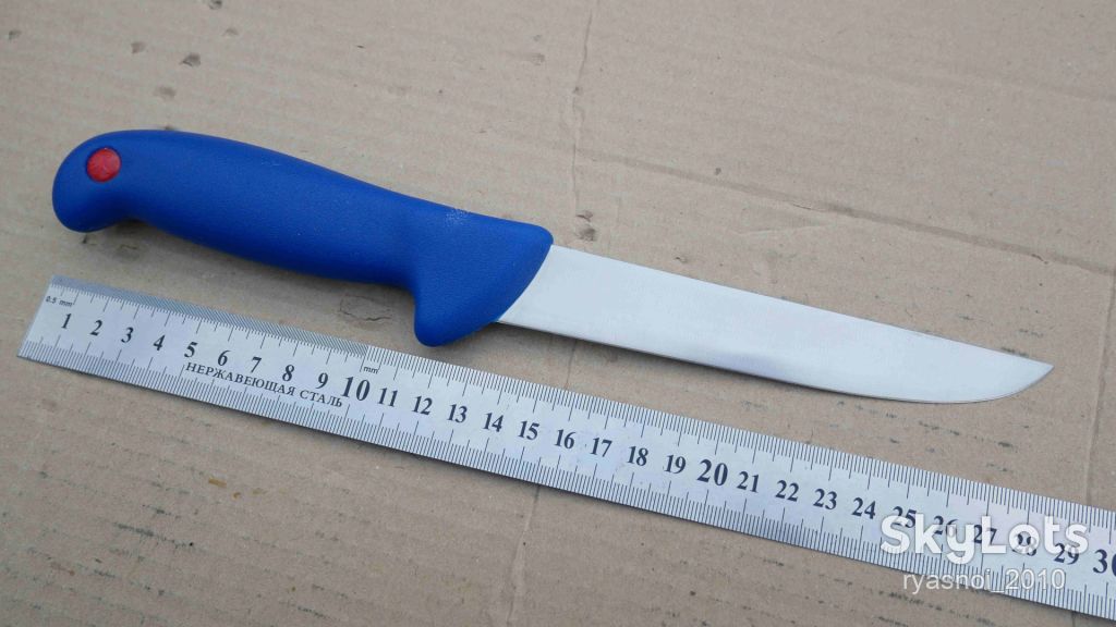 Plys TZHS901 D5, Plastic blue, 40Cr13 Satin, Kitchen Knife, Fixed - фото фото фото 2