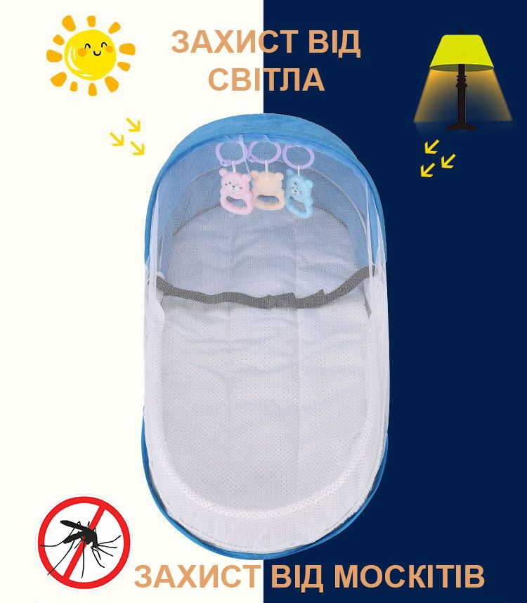 Сумка пеленатор ліжечко з москітною сіткою бірюзовий 4018506 - фото фото фото 3