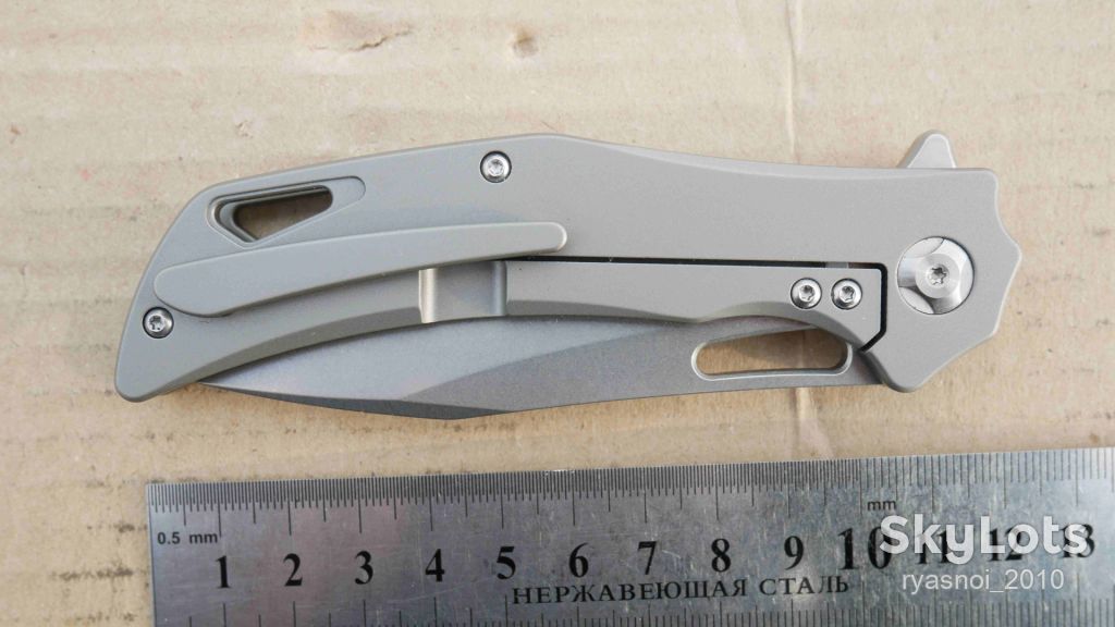 Untitled EF334, Titanium, D2 Stonewash, Ball Bearing, Outdoor, Tactical, EDC, Frame Lock - фото фото фото 11