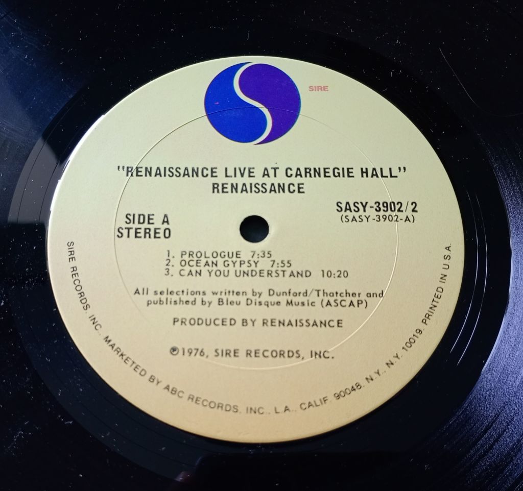 RENAISSANCE Live At Carnegie Hall 2LP VG++/EX - фото фото фото 3