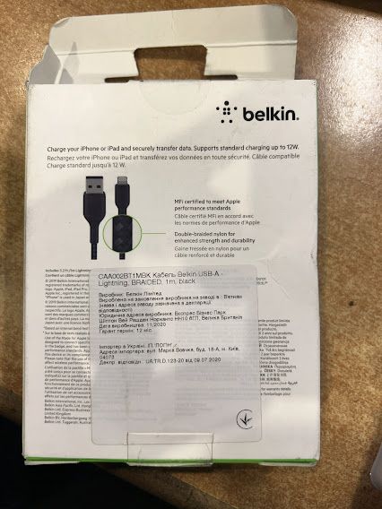 Кабель Belkin CAA002BT1MBK USB - Lightning 1m № 231105224 - фото фото фото 3
