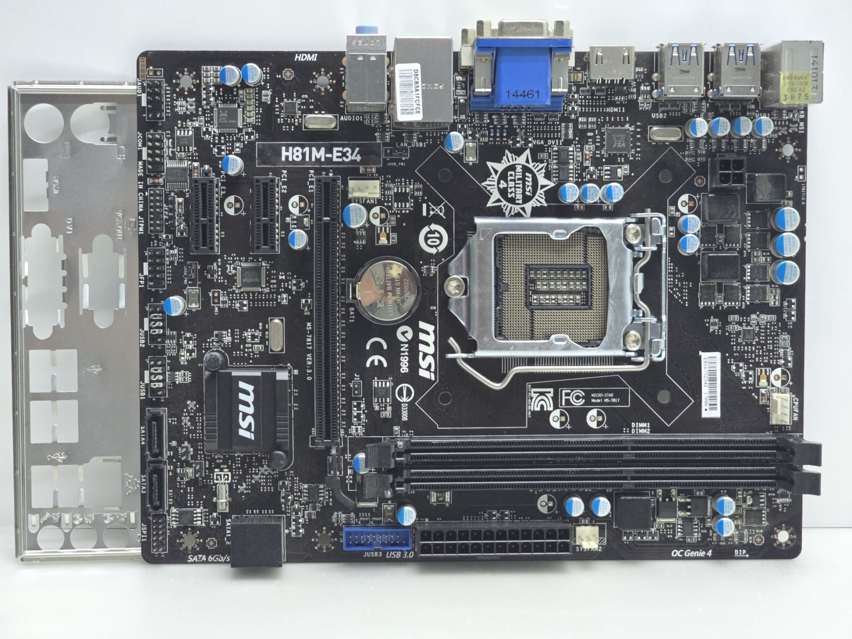 Материнська плата s1150 MSI H81M-E34  (Socket 1150,DDR3,б/у) - фото фото фото 0