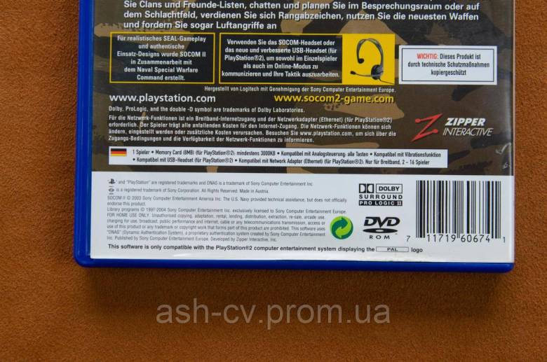 Диск для Playstation 2, гра SOCOM II US Navy Seals - фото фото фото 3