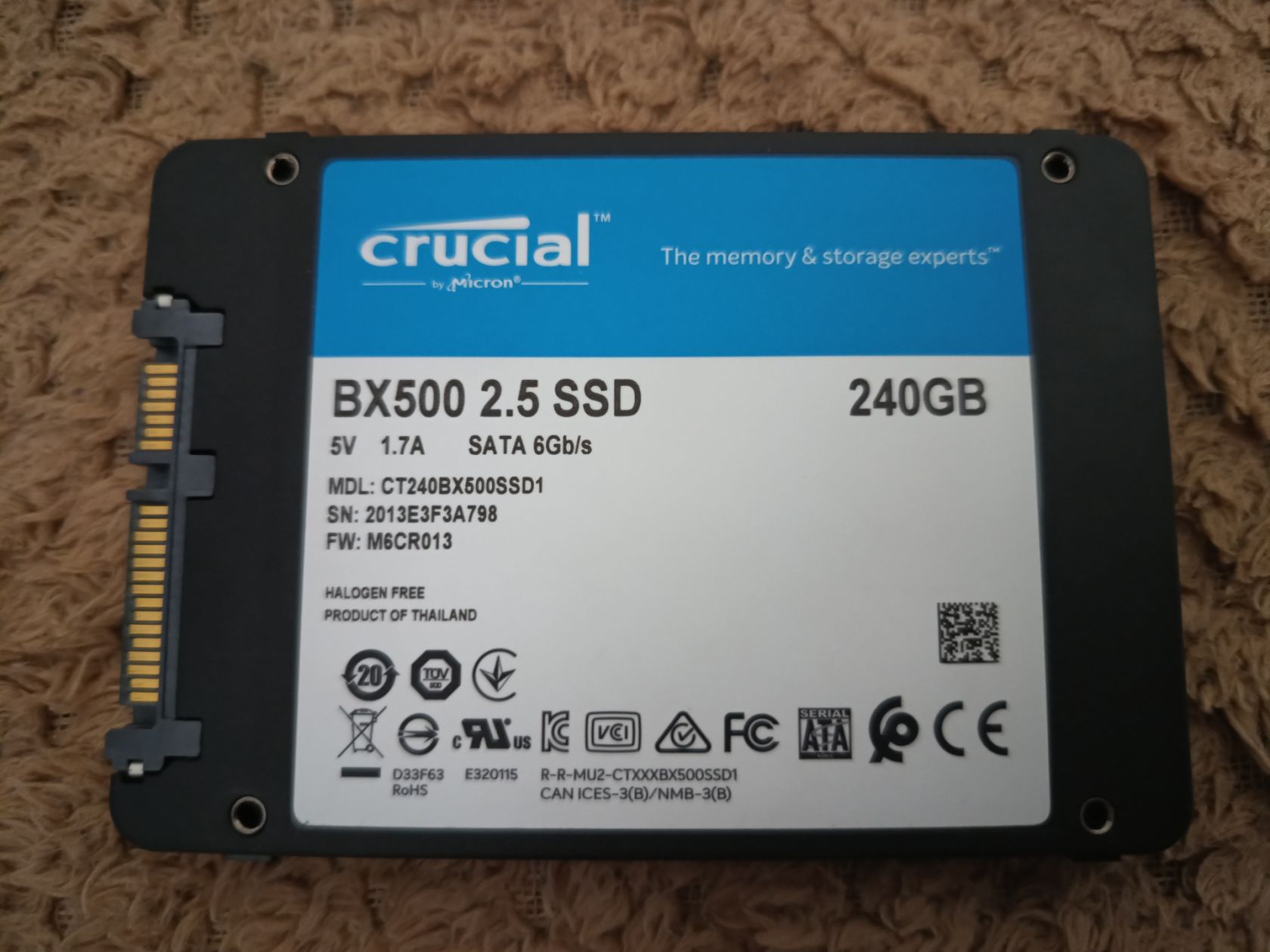 SSD диск CRUCIAL BX500 240GB 2.5" SATA - Полностью исправен!!! Без резерва цены!!! - фото фото фото 1