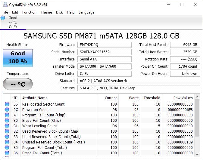 SSD диск Samsung PM871 128GB mSATA SATAIII TLC  (MZMLN128HCGR OEM) - фото фото фото 1